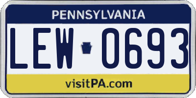 PA license plate LEW0693