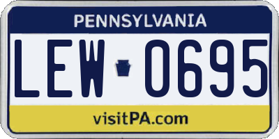 PA license plate LEW0695