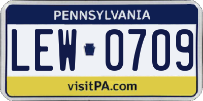 PA license plate LEW0709