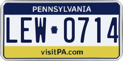 PA license plate LEW0714