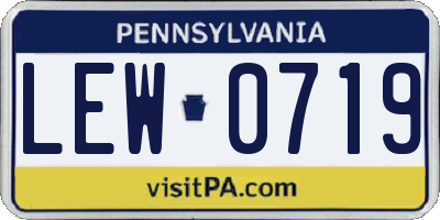 PA license plate LEW0719