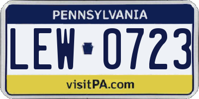 PA license plate LEW0723