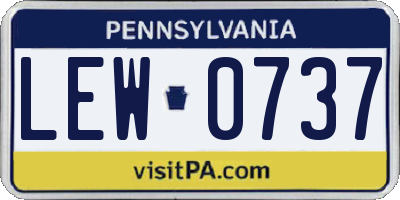 PA license plate LEW0737