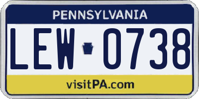 PA license plate LEW0738