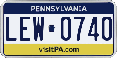 PA license plate LEW0740