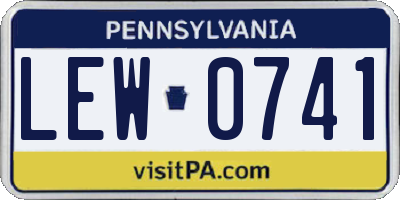 PA license plate LEW0741