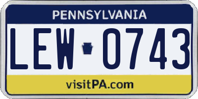 PA license plate LEW0743