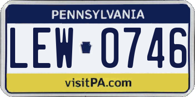 PA license plate LEW0746
