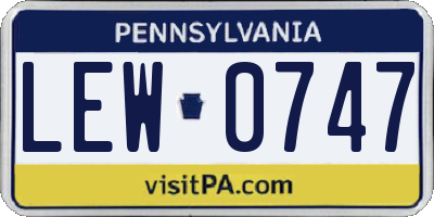 PA license plate LEW0747