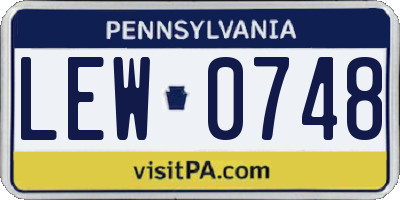 PA license plate LEW0748