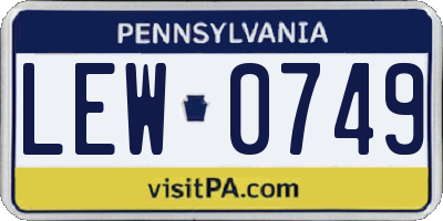 PA license plate LEW0749