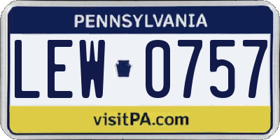 PA license plate LEW0757