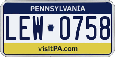 PA license plate LEW0758