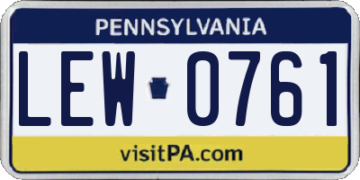 PA license plate LEW0761