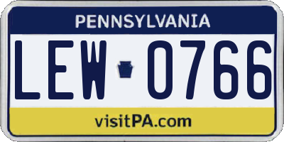 PA license plate LEW0766