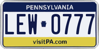 PA license plate LEW0777