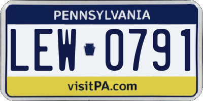 PA license plate LEW0791