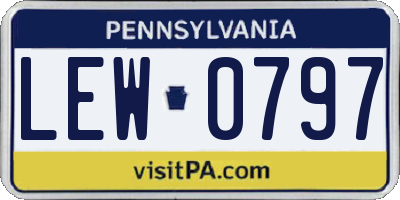 PA license plate LEW0797