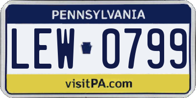 PA license plate LEW0799