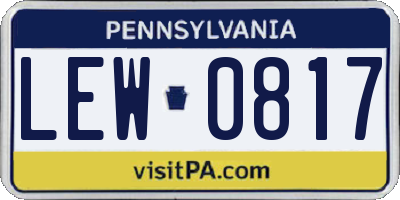 PA license plate LEW0817