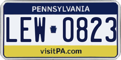 PA license plate LEW0823