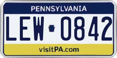 PA license plate LEW0842