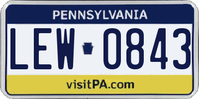 PA license plate LEW0843