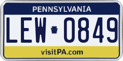 PA license plate LEW0849