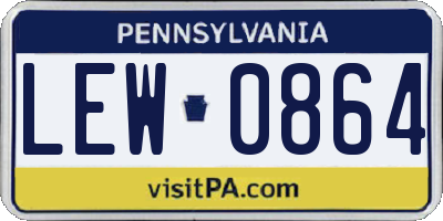 PA license plate LEW0864