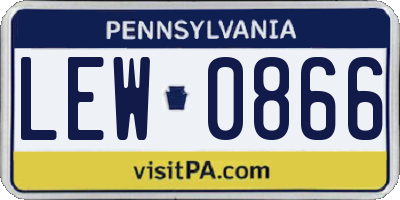 PA license plate LEW0866