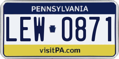 PA license plate LEW0871