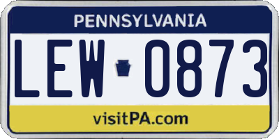 PA license plate LEW0873