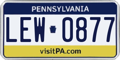 PA license plate LEW0877