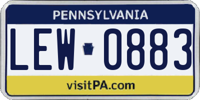 PA license plate LEW0883