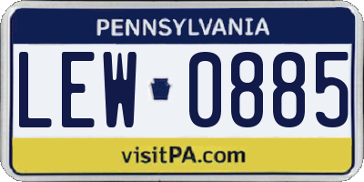 PA license plate LEW0885