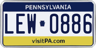 PA license plate LEW0886