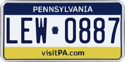 PA license plate LEW0887