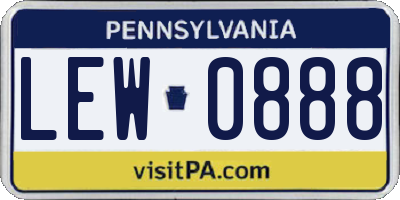 PA license plate LEW0888
