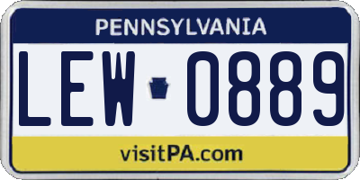 PA license plate LEW0889