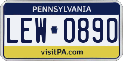 PA license plate LEW0890