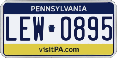 PA license plate LEW0895