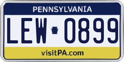 PA license plate LEW0899