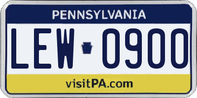 PA license plate LEW0900