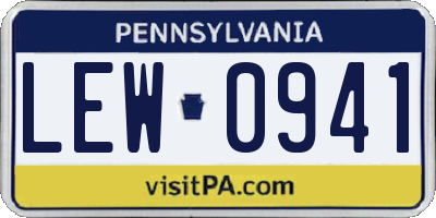 PA license plate LEW0941