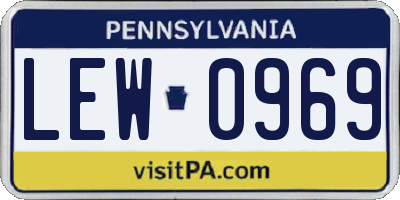 PA license plate LEW0969