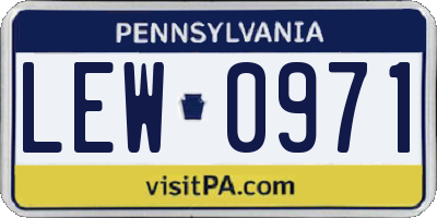 PA license plate LEW0971