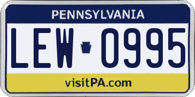 PA license plate LEW0995