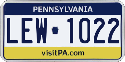 PA license plate LEW1022