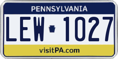 PA license plate LEW1027