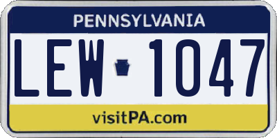 PA license plate LEW1047